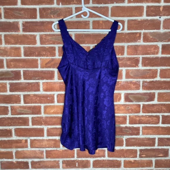 Vintage 90’s Victoria Secret purple and black lingerie slip dress with lace - Picture 5 of 6